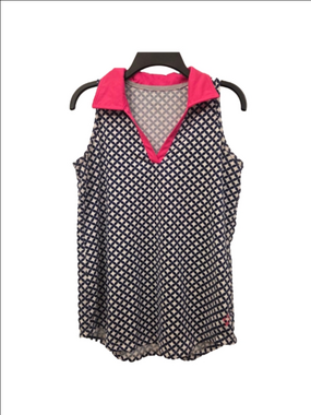 Jofit women's Sleeveless Golf Top, White and Navy size small